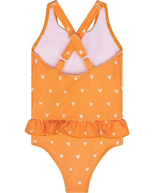 Swim Essentials Costume da Bagno Intero - Cuori Arancione - Tessuto UPF50+ Costumi Interi
