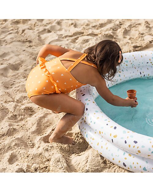 Swim Essentials Costume da Bagno Intero - Cuori Arancione - Tessuto UPF50+ Costumi Interi