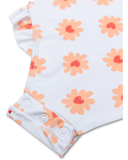Swim Essentials Costume da Bagno Intero - Fiori Cuore - Tessuto UPF50+ Costumi Interi