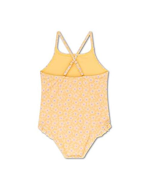 Swim Essentials Costume da Bagno Intero - Giallo - Fiori - Tessuto UPF 50+ Costumi Interi