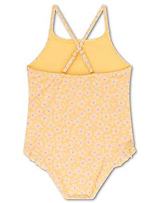 Swim Essentials Costume da Bagno Intero - Giallo - Fiori - Tessuto UPF 50+ Costumi Interi