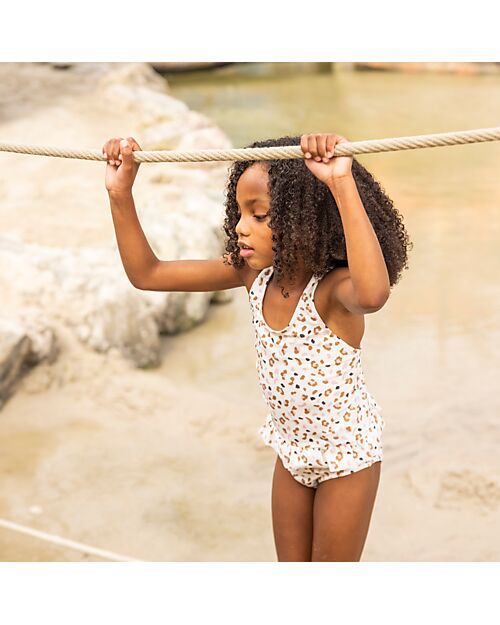 Swim Essentials Costume da Bagno Intero - Leopardato - Khaki - Tessuto UPF50+ Costumi Interi