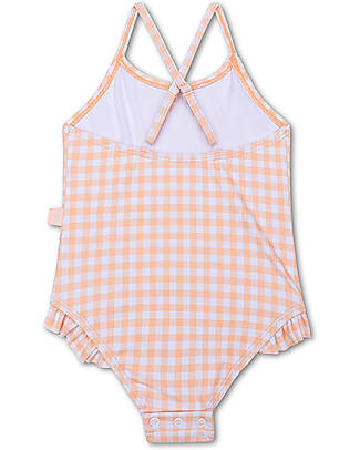 Swim Essentials Costume da Bagno Intero - Quadretti Bianco e Albicocca - Tessuto UPF50+ Costumi Interi
