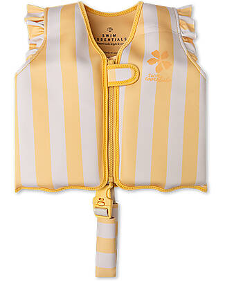 Swim Essentials Giacca Salvagente - Yellow Flower Market - Righe - Bianco e Giallo Giochi da Spiaggia