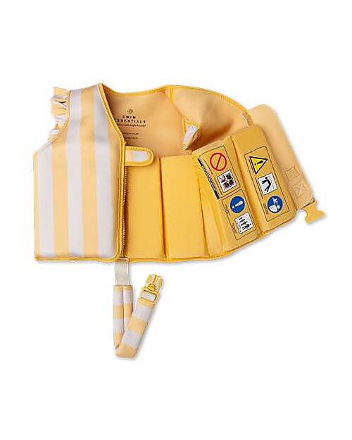 Swim Essentials Giacca Salvagente - Yellow Flower Market - Righe - Bianco e Giallo Giochi da Spiaggia