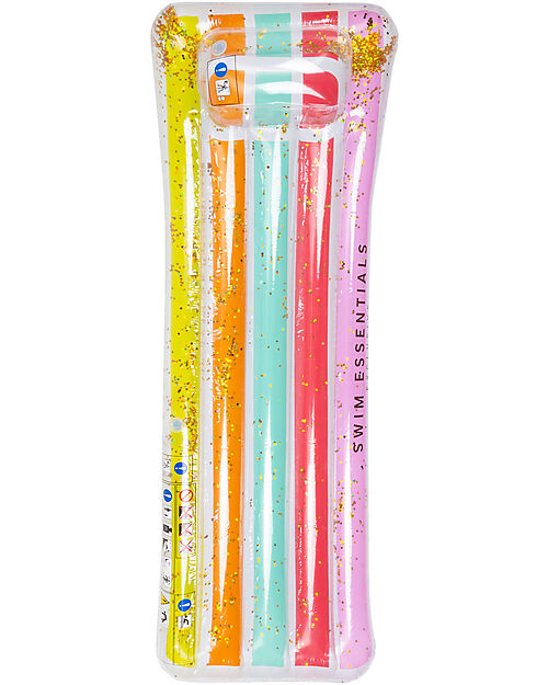 Swim Essentials Materassino Gonfiabile - Arcobaleno - Glitter - Lunghezza 177cm Giochi da Spiaggia