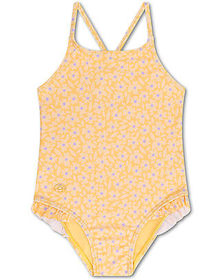 Swim Essentials One-Piece Swimsuit - Florish Yellow - UPF 50+ Fabric Swimsuits