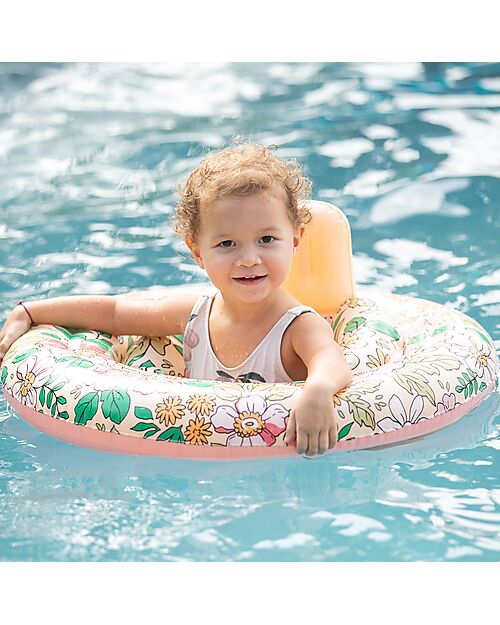 Swim Essentials Salvagente Gonfiabile - Rosa - Fiori - Adatto da 0 a 1 Anni - PVC Giochi da Spiaggia