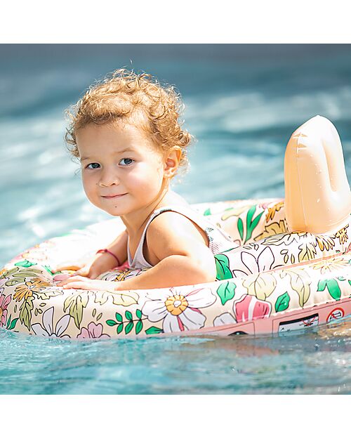 Swim Essentials Salvagente Gonfiabile - Rosa - Fiori - Adatto da 0 a 1 Anni - PVC Giochi da Spiaggia