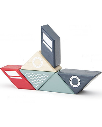 Tegu Barchetta Magnetica in Legno, Travel Pal - Eco-Friendly e Sicuro! Construzioni In Legno