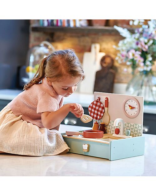 Tender Leaf Cucina in Legno Pieghevole - Con Accessori - Portala Sempre con Te! Cucine Giocattolo