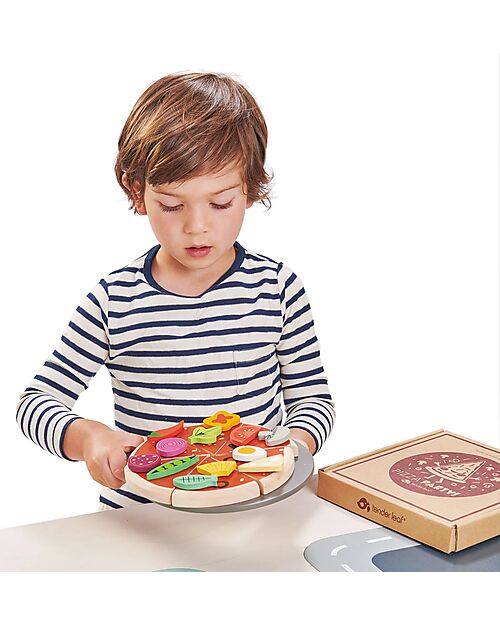 Pizza Giocattolo in Legno per Bambini Gioco Montessoriano 26 pz