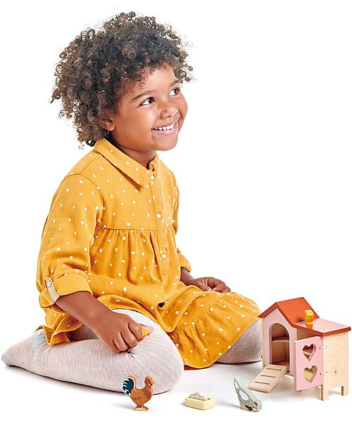 Tender Leaf Set Pollaio in Legno - Gioco Sostenibile Animali in Legno