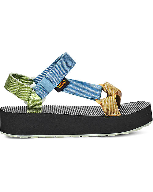 Teva Sandali a Strappo Midform Universal - Blu Metallico - Zeppa 3cm - in Repreve - Plastica Riciclata Sandali