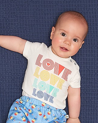 The Bonnie Mob Body Maniche Corte Cabo - Love - Cotone bio elasticizzato Body Manica Corta