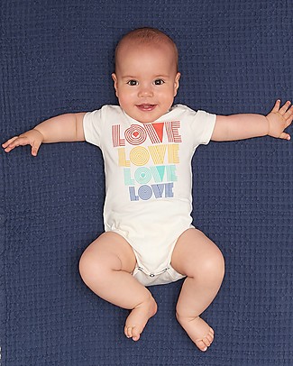 The Bonnie Mob Body Maniche Corte Cabo - Love - Cotone bio elasticizzato Body Manica Corta