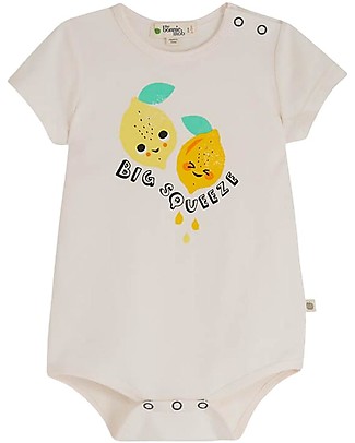 The Bonnie Mob Body Maniche Corte Meurice - Limoni - Cotone bio Elasticizzato Body Manica Corta