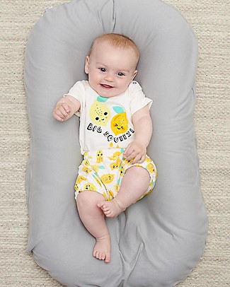 The Bonnie Mob Body Maniche Corte Meurice - Limoni - Cotone bio Elasticizzato Body Manica Corta