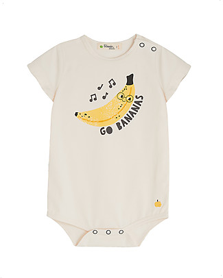 The Bonnie Mob Body Maniche Corte Pasadena - Go Bananas - Cotone Bio Elasticizzato Body Manica Corta