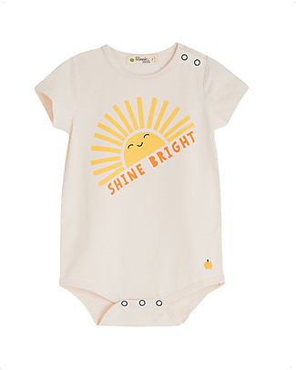 The Bonnie Mob Body Maniche Corte Pasadena - Shine Bright - Cotone Bio Elasticizzato Body Manica Corta