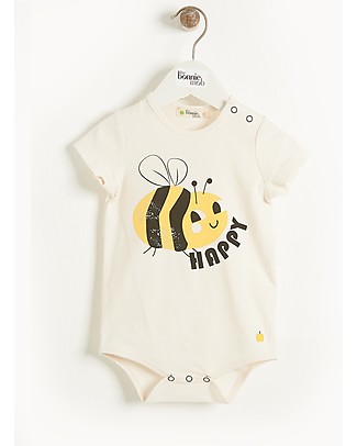 The Bonnie Mob Bodysuit Cabo - Bee Happy - Organic cotton Body Manica Corta