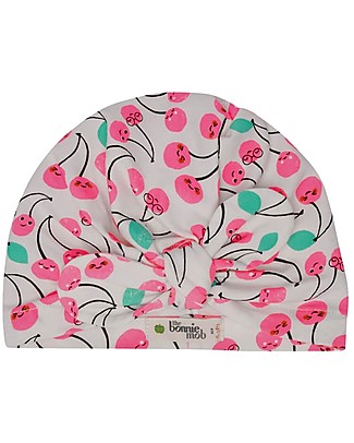 The Bonnie Mob Cappello Turbante Baby Peninsula - Ciliegie - Cotone Bio Elasticizzato Cappelli Estivi