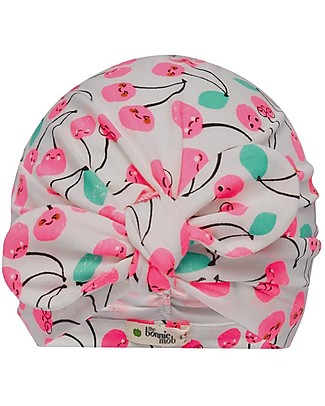 The Bonnie Mob Cappello Turbante Baby Peninsula - Ciliegie - Cotone Bio Elasticizzato Cappelli Neonato