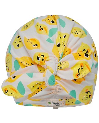 The Bonnie Mob Cappello Turbante Baby Peninsula - Limoni - Cotone Bio Elasticizzato Cappelli Estivi
