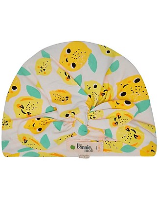 The Bonnie Mob Cappello Turbante Baby Peninsula - Limoni - Cotone Bio Elasticizzato Cappelli Estivi