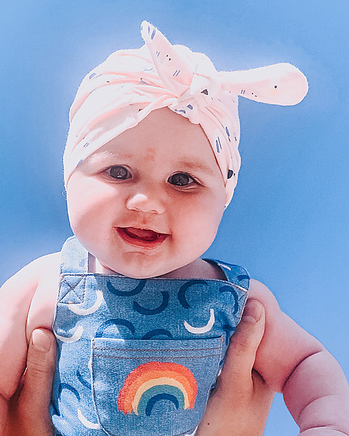 The Bonnie Mob Cappello Turbante Baby Plunge - Uccelli - Cotone Bio Elasticizzato Cappelli Estivi
