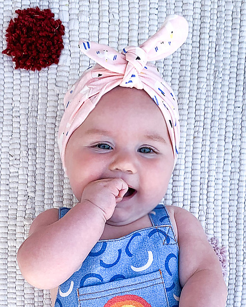 The Bonnie Mob Cappello Turbante Baby Plunge - Uccelli - Cotone Bio Elasticizzato Cappelli Estivi