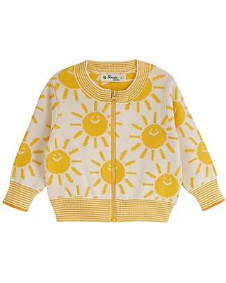 The Bonnie Mob Cardigan con Zip Grand - Giallo Sole - 100% Cotone Bio Cardigan