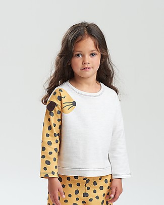The Bonnie Mob Felpa con Orecchie 3D Mustique - Leopardo Senape (2-3 anni) - 100% cotone bio Felpe