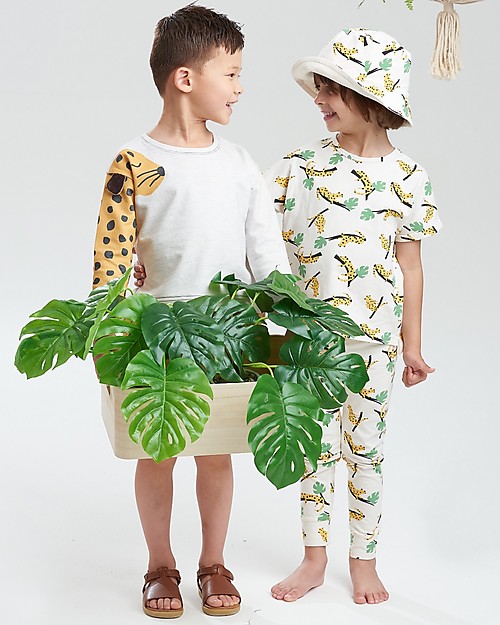 The Bonnie Mob Felpa con Orecchie 3D Mustique - Leopardo Senape (9-18 mesi) - 100% cotone bio Felpe