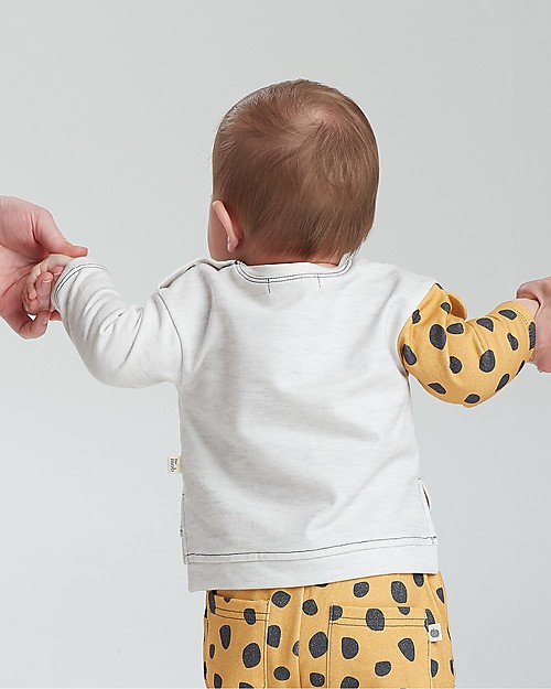 The Bonnie Mob Felpa con Orecchie 3D Mustique - Leopardo Senape (9-18 mesi) - 100% cotone bio Felpe