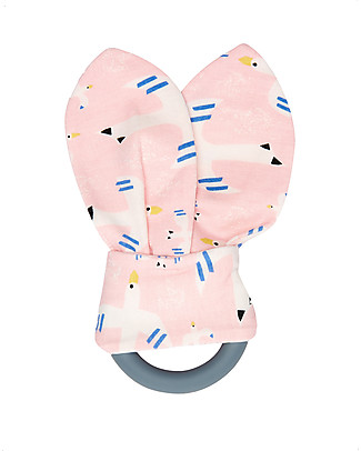 The Bonnie Mob Massaggiagengive Paddle - Uccelli - Silicone e Cotone Bio Massaggiagengive