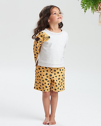 The Bonnie Mob Pantaloncini UltraComodi Miami - Leopardo Senape (dai 2 ai 5 anni) - 100% cotone bio Pantaloni Corti
