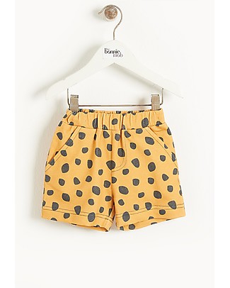The Bonnie Mob Pantaloncini UltraComodi Miami - Leopardo Senape (dai 6 ai 18 mesi) - 100% cotone bio Pantaloni Corti
