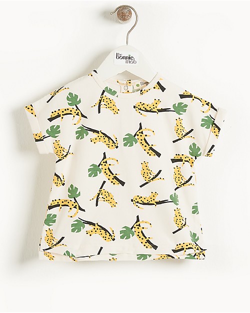 The Bonnie Mob T-Shirt Barbados - Leopardo Senape (9-24 mesi) - Cotone bio elasticizzato T-shirt