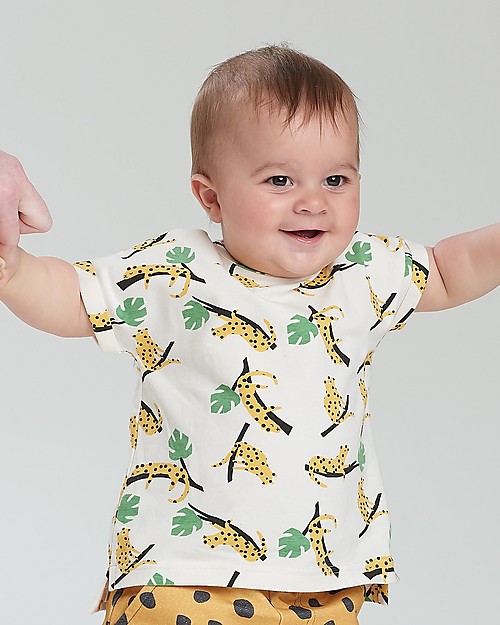 The Bonnie Mob T-Shirt Barbados - Leopardo Senape (9-24 mesi) - Cotone bio elasticizzato T-shirt
