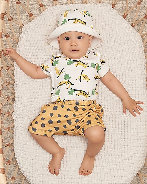 The Bonnie Mob T-Shirt Barbados - Leopardo Senape (9-24 mesi) - Cotone bio elasticizzato T-shirt