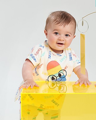 The Bonnie Mob T-Shirt con Applique Isle de Re - Ghiacciolo (2-5 anni) - Cotone bio elasticizzato T-Shirt e Canotte