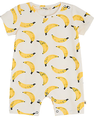The Bonnie Mob Tutina a Maniche Corte Lagoon - Banana - Cotone Bio Elasticizzato Tutine Corte