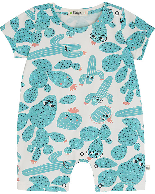 The Bonnie Mob Tutina a Maniche Corte Lagoon - Cactus - Cotone Bio Elasticizzato Tutine Corte