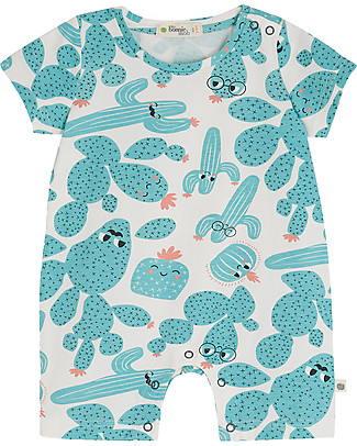 The Bonnie Mob Tutina a Maniche Corte Lagoon - Cactus - Cotone Bio Elasticizzato Tutine Corte