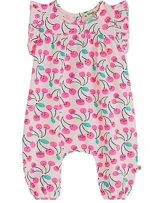 The Bonnie Mob Tutina Kid Mondrian - Ciliegie - Cotone Bio Elasticizzato Tutine Lunghe