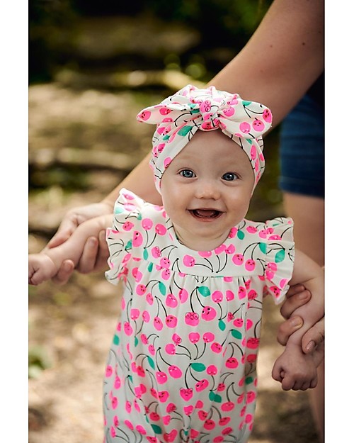 The Bonnie Mob Tutina Mondrian - Ciliegie - Cotone Bio Elasticizzato Tutine Lunghe