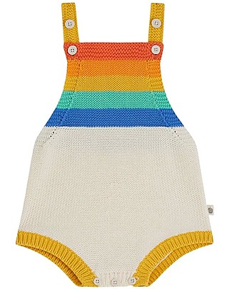 The Bonnie Mob Tutina Salopette Lavorata a Maglia Gite - Arcobaleno - 100% Cotone bio Tutine Corte
