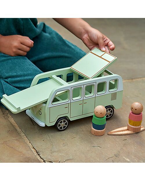 tickit Camper Avventura - Naturale e Verde Chiaro - Legno - da 3 Anni Macchine e Trenini  in Legno