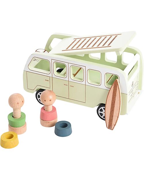 tickit Camper Avventura - Naturale e Verde Chiaro - Legno - da 3 Anni Macchine e Trenini  in Legno
